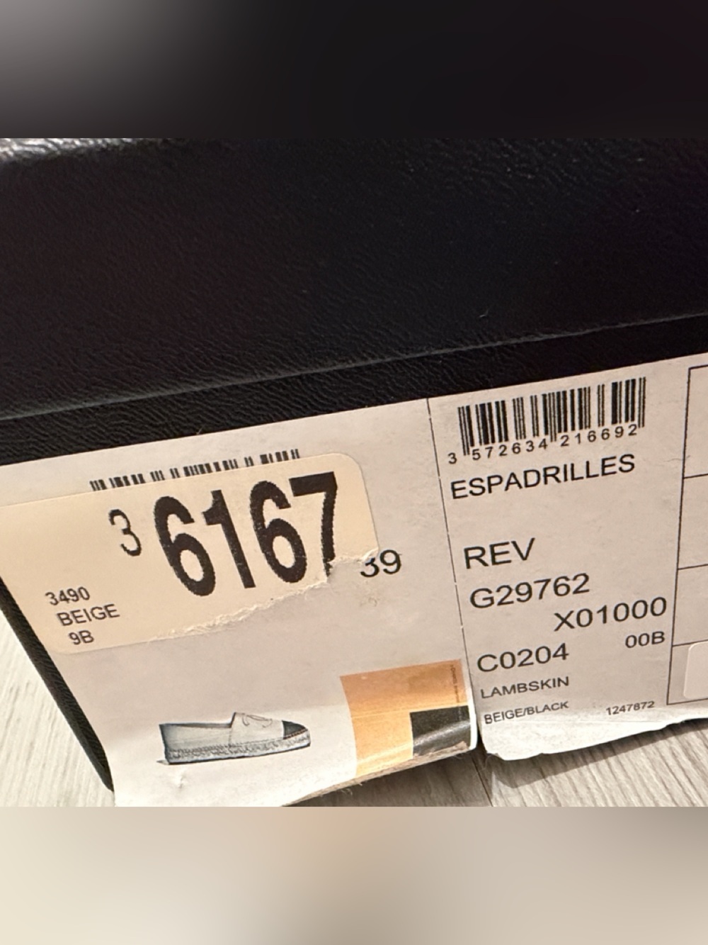 Chanel Classic CC Cap Toe Espadrille Lambskin Beige Black Size EU 39 - Picture 10 of 10